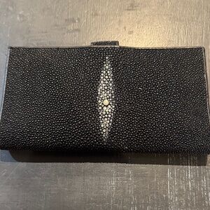 Chic Black Clutch with Textured Finish